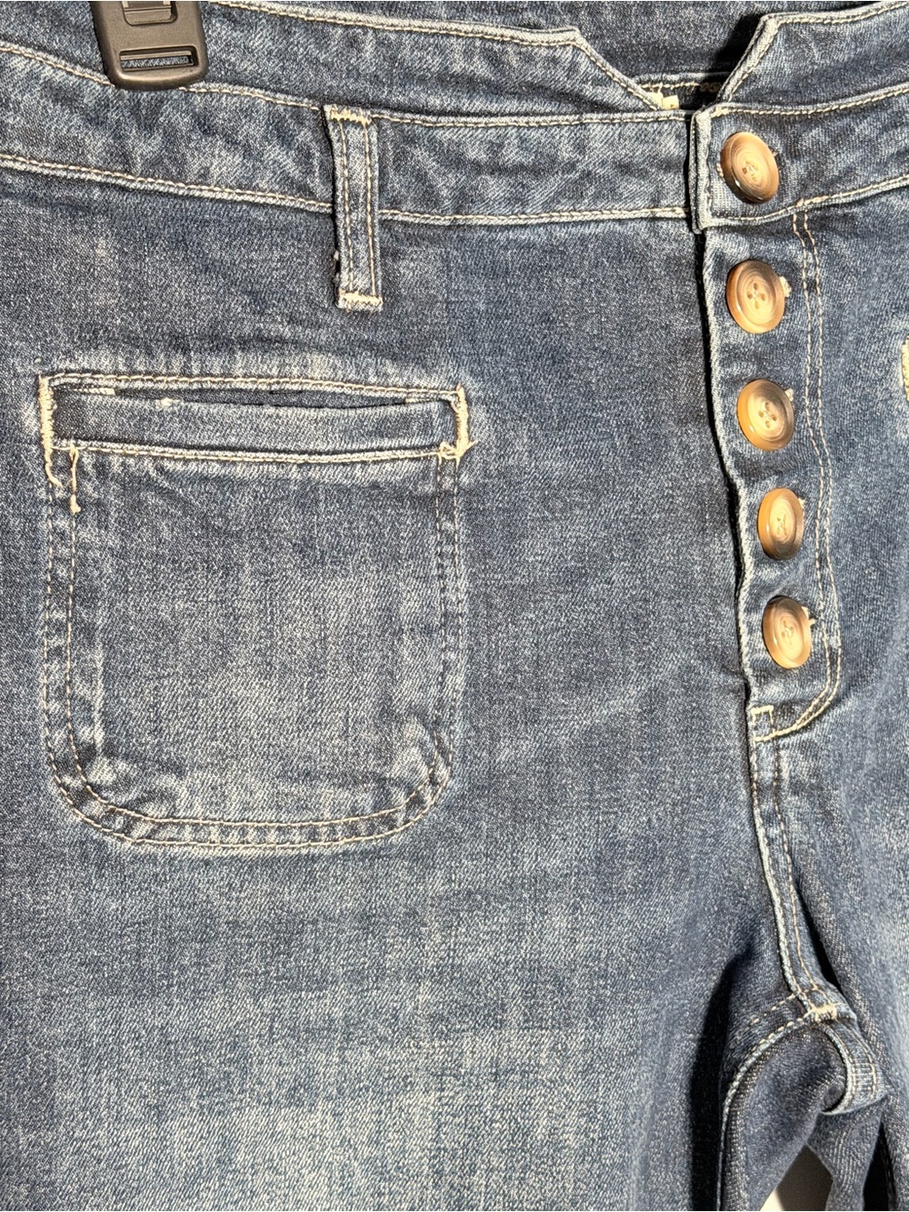 Pilcro Anthropologie High-Rise Slim Jeans Women's 28 Button Fly Utility Pockets - Picture 4 of 15